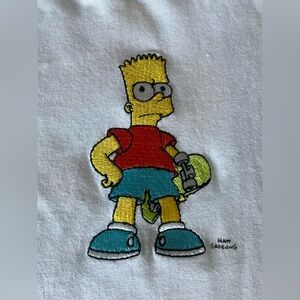 NWOT The Simpsons Bart Embroidered Graphic Tshirt. Men size XL. White